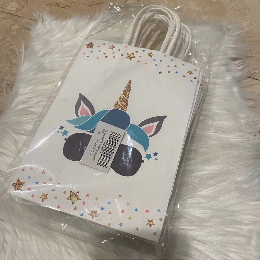 Unicorn Birthday Party Gift Bags or Party Favor Bags Set of 8